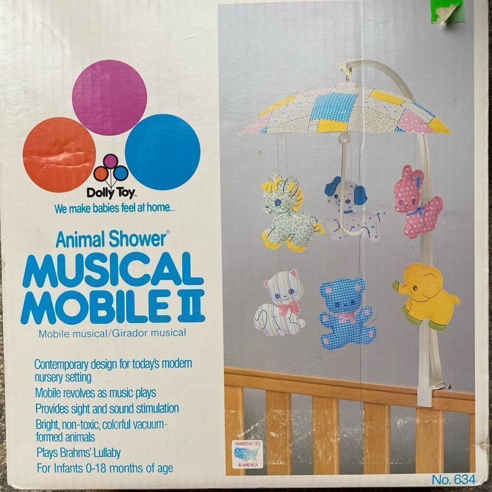 Dolby Toy 1987 Vintage Animal Shower Musical Mobile II - Multicolor